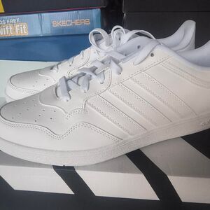 Adidas Hoops 4.0 – Triple White Basketball-Inspired Sneakers